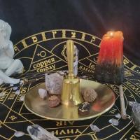 Bandeja Ritual pagana, plato de pentagrama de Altar, portavelas de piedra de cristal, quemador de incienso, accesorios de decoración del hogar, regalo de bruja - details 2