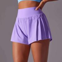 Pantalones cortos deportivos transpirables de cintura alta para mujer, pantalón corto para correr, gimnasio, doble cara, antibrillo, informales, atléticos - details 16