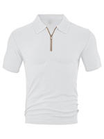 Hombre verano casual toalla suelta jacquard cremallera puerta digan hombre manga corta Polo - details 16