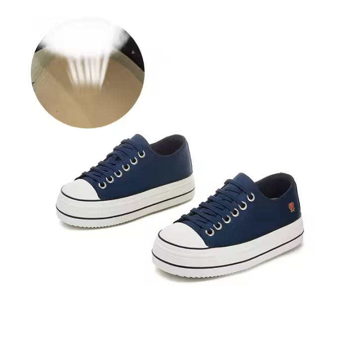 Zapatos blancos de piel de cerdo Wulacao Suela gruesa, estilo casual, deportivo para mujer - 1