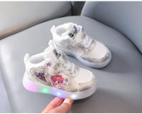 Zapatillas deportivas con luces LED para niños y niñas, zapatos para correr, zapatillas de Velcro antideslizantes luminosas, Sakura kawaii - details 7