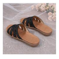 2025 Sandalias planas transpirables con diamantes de imitación - Zapatos de verano cómodos y bohemios para mujer para la playa, fiestas y uso diario, elegante moda primavera-verano - details 25