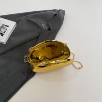 Bolso Concha Acrílica Fiesta Noche, Dorado Plateado Mujer con Bandolera Metal Brillante, Pequeño - details 7