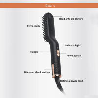 Portable Quick Heating Beard Straightening Comb 3 in 1 mini multi-function hair straightening and beard brush - details 4