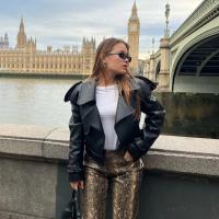 Chaqueta de Cuero Casual para Mujer Manga Larga, Pecho Ancho, Cinturón, Moda Otoño 2024 - details 17
