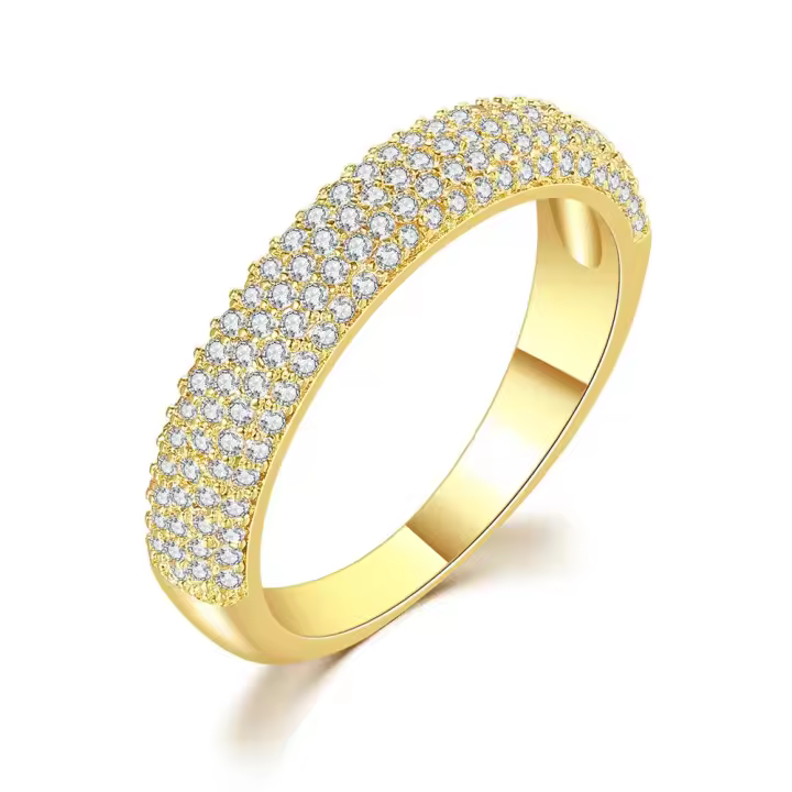 Anillo Vintage Dorado Accesorio de Moda de Cristal Apilable para Mujeres y Hombres - 1