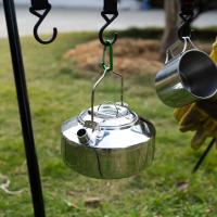 Batería de cocina de acero inoxidable para acampar, hervidor portátil para cocinar al aire libre, hervidor con asa plegable - details 9