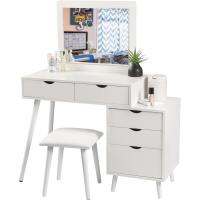 Mueble de Maquillaje con Espejo 5 Cajones, 1 Mesita, Tamaño 80x40x125cm - details 5