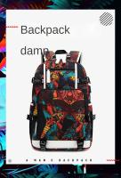 Mochilas impresas de moda para hombres y mujeres, estudiantes de secundaria y estudiantes de secundaria, interfaz usb, mochilas con patrones geométricos personalizados - details 1