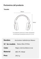 Baseus Bass 30 Max  Auriculares Bluetooth 5.3 Cancelación de ruido, graves potenciados, larga duración, para juegos y deportes - details 12