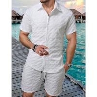 2025 Nuevo Traje Casual de Hombre Conjunto de Camisa de Manga Corta a Rayas y Pantalones Cortos - details 4