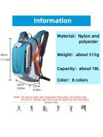 Mochila de gran capacidad 18L Multiusos para senderismo, escalada en montaña, ciclismo todo terreno - Correa ajustable, red para casco incluida, múltiples compartimentos para organización, diseño transpirable con correa de pecho ajustable, incluye silbato - details 0