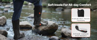 SucceBuy Botas de goma con punta de acero para hombre, botas protectoras impermeables para pesca en la lluvia, zapatos de trabajo antideslizantes para exteriores, talla 10 US - details 1