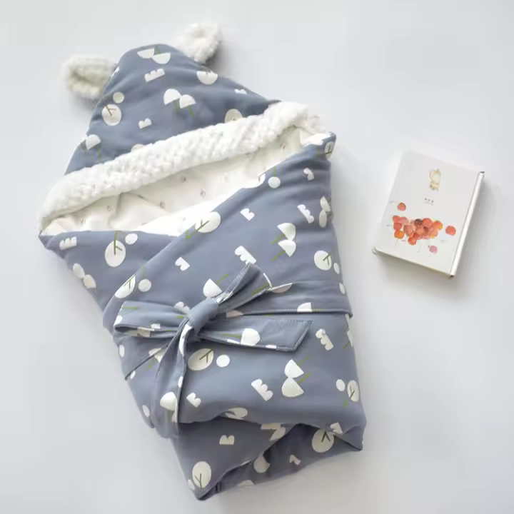 Manta para dormir para Bebe recién Nasido, envoltura de Capullo de Bajo, 100% Algodón, ropa engrosada para otros nacidos de 0 a 12 meses - 1