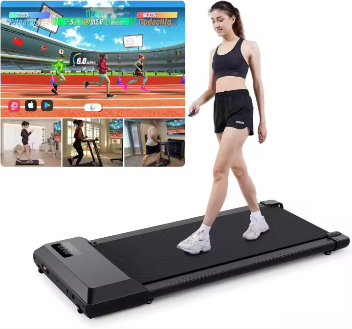 Correr para Caminar Debajo del Escritorio Gris en Casa, Máquina de Correr portátil de 2,5 HP con App y Control Remoto, Cinta de Correr compacta y Delgada - 1