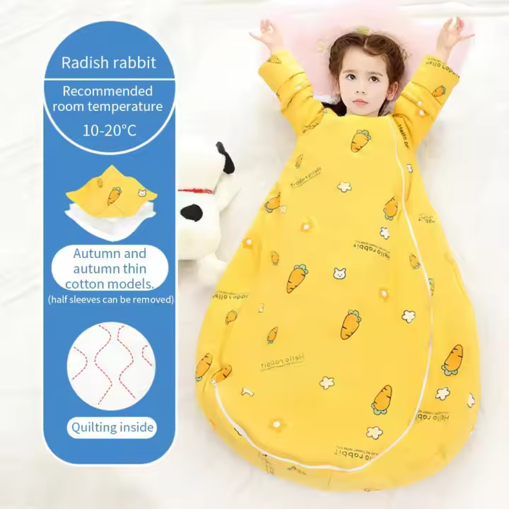 Saco de dormir de franela gruesa para niños, pelele infantil antipatadas, saco de dormir para bebés, Otoño e Invierno - 1