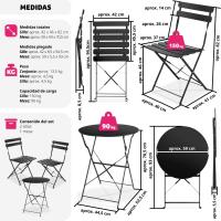 Juego de Muebles de Jardín Exterior Mesa de Bistro y 2 Sillas Plegables Antideslizantes - details 5