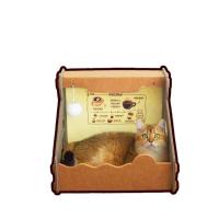 Nido de gato de fieltro de seguridad interactivo, caja de papel semicerrada para gatos, plegable, resistente a los arañazos, casa para gatos, animales pequeños - details 3
