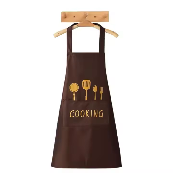 Delantal de Cocina para Mujeres, Hombres y Adultos - Impermeable a Prueba de Aceite, Negro con Bolsillos - para el Hogar, Jardinería, Catering, Barbacoa y Restaurante - 1