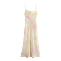 Vestido de seda satinada moda verano 2024 Estilo casual para mujer en vacaciones con corbata teñida rocío - details 1