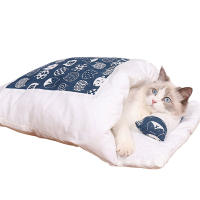 Cama de Mascotas Pequeñas Portátil para Interiores Zona de Dormir Cálida anti Anxiedad para Gatos Perros Pequeños - details 0
