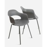 Conjunto de 2 y 4 Sillas en Polipropileno y Metal/Madera - Asiento de Diseño Ideal para Comedor y Cocina - Varios Modelos (2, Modelo 7 - Gris) - details 1