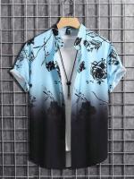 Camiseta de Verano de Playa Hawaiiana Estampado de Denim 3D para Hombres Manga Corta Transpirable - details 14