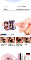 Kit de Arte de Uñas Esmalte de Uñas, Lámpara UV, Pegatinas Belleza Manicura y Accesorios - details 6