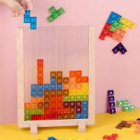 Bloques de construcción de Tetris magnéticos de madera al por mayor, juguetes educativos para bebés, rompecabezas tridimensional ruso - details 2