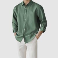 2025 verano estampado color sólido ropa de los hombres playa vacaciones hombres moda camisas (Regalo 1 pieza) - details 1