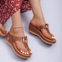 Sandalias de cuña romanas para mujer, zapatos de playa con plataforma informales, chanclas cómodas, verano, 2023 - details 8