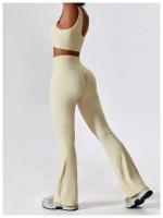 Traje de Yoga Deslizante para Mujer Entrenamiento de Baile Secado Rápido Fitness y Ocio Conjunto de Deporte de Dos Piezas Chaleco+Pantalones - details 24