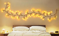 Ramas de Luces LED para Interior, 72 Amarillo Cálido LEDs, Cadena con Enchufe para Decoración de Navidad, Dormitorio, Hogar - details 0