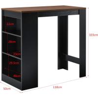 Elegante Mesa de Bar de Bistro 110 x 50 x 103cm Barra de Cocina Alta con 3 Estantes - details 20