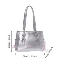 Bolsos de hombro con cinta de gama alta para ocio, mochila versátil de cuero PU con pajarita, bolsos de mano dulces de gran capacidad para mujeres y estudiantes - details 0