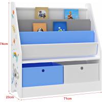 Estantería para Niños con Diseño de Unicornio Organizador de Libros con 3 Estantes y 2 Cajones Plegables 74 x 71 x 23 cm Blanco/Morado/Rosa - details 7