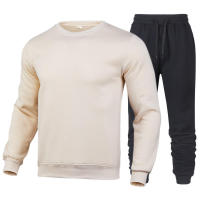 Traje deportivo informal de dos piezas para hombre y mujer, sudadera con cuello redondo, pantalones de otoño, Color sólido - details 7