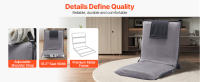 SucceBuy Silla de piso, silla de meditación ajustable de 6 posiciones con respaldo, sofá plegable para lectura, TV y juegos, gris - details 3