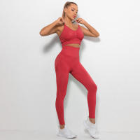 Conjunto deportivo para mujer, mallas de yoga para gimnasio de cintura alta, sujetador, conjuntos de correr, conjunto de entrenamiento - details 9