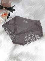 Lote de 3 bragas de mujer de encaje sin costuras en 3 colores, short triangular de color liso - details 4