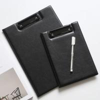 Portapapeles plegable A4 A5, color negro, con hebilla de Clip, carpeta de archivos para conferencias, almohadilla de escritura de cuero PU ultrasuave, suministros de oficina, 1 Uds. - details 23