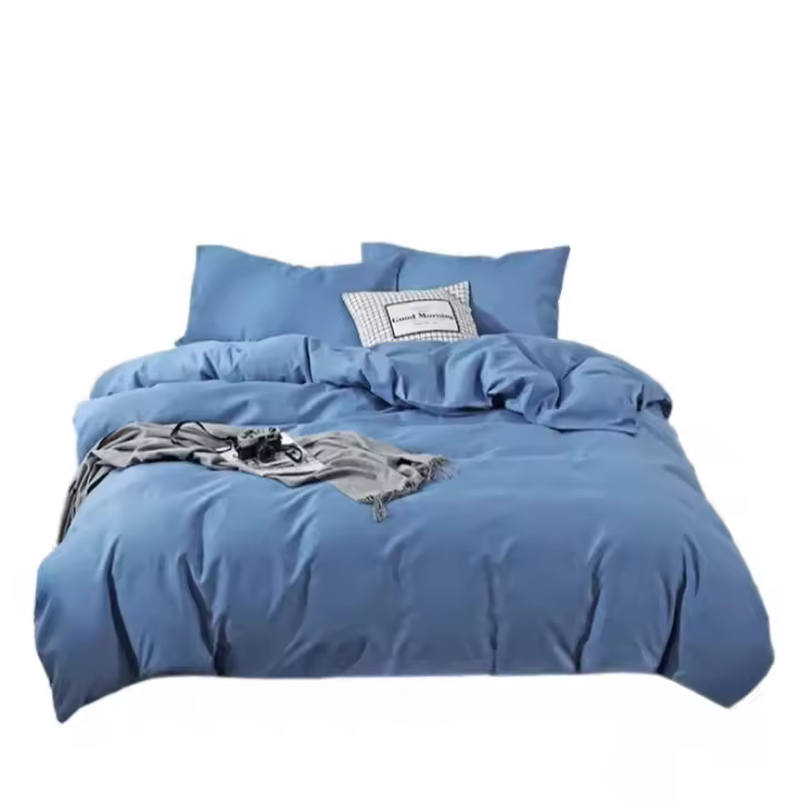 Funda nórdica de Color sólido con lijado, 220x240, individual, doble, Queen, King, juego de cama sencillo, funda de almohada, ropa de cama (sin sábana) - 1