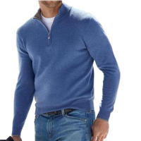 Suéter De Cuello Alto Para Hombre Otoño Invierno Estilo Casual Color Sólido Manga Larga Ajustado Para Ropa Diaria Caliente - details 12