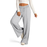 High Waisted Wide Leg Sweatpants Para Mujer Pantalones De Yoga Casuales Jogger De Cintura Baja Estilo Casual Cotton Ankle-Length - details 8