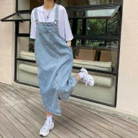 Primavera Verano Denim vestido general mujeres sin mangas Jeans vestidos moda femenina sólido Slip Casual suelta Spaghetti Strap vestidos - details 1