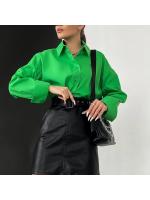 Camisa Para Mujer De Algodón Oversize En Colores Caramelo Con Mangas Largas Estilo Casual Verde Sólido Blusa De Moda 2024 - details 0