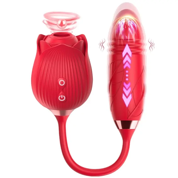 Chupador de rosas para mujeres, succionador de clítoris, Vagina, punto G, estimulador vibrador de empuje, masturbador femenino, juguete sexual para adultos - 1
