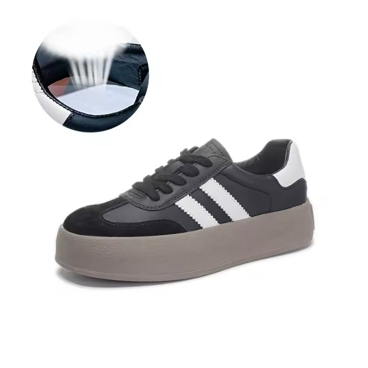 Cuero zapatos de entrenamiento alemán plataforma solo zapatos deportes zapatos blancos - 1