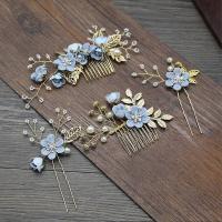 4 piezas de accesorios para el cabello de Boda, Peineta, accesorios para el Cabello with Perlas, para el Cabello caliza (Azul) - details 2