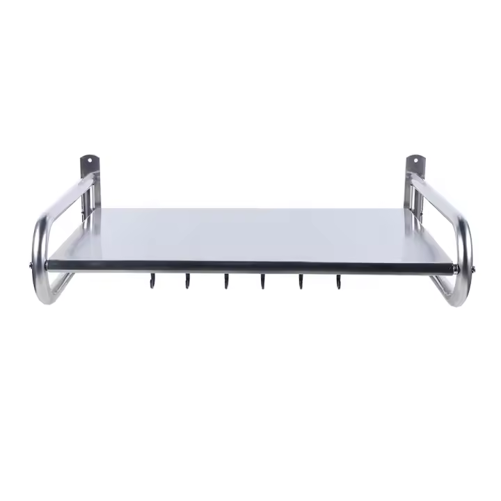 Estante de horno de microondas de acero inoxidable, estante de cocina de montaje en pared, estantes de mostrador - 1
